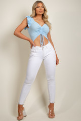 Ruched Front Cut Out Bodysuit