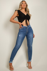 Ruched Front Cut Out Bodysuit