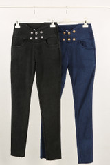 High Waisted Six Button Jeggings