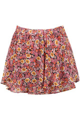 Floral Print Tier Hem Skater Skort