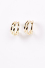 Triple Row Hoop Earrings 
