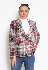 Mixed Tartan Double Breasted Blazer