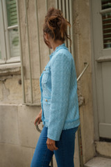 Tweed Collarless Blazer