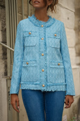 Tweed Collarless Blazer