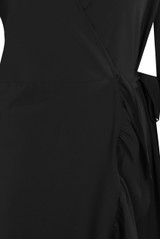 Pleated Side Knotted Wrap Dress