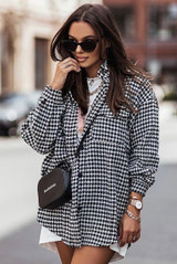 Houndstooth Button Up Shacket