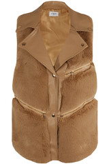 PU Fur Trim Gilet