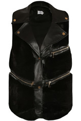 PU Fur Trim Gilet