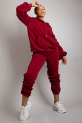 Knotted Ruched Sleeve Loungewear Set