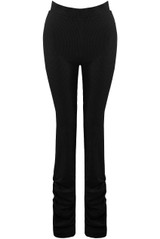 Ribbed Ruched Detail Trousers