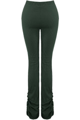 Ribbed Ruched Detail Trousers