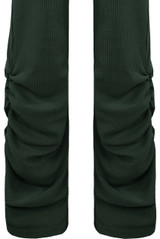 Ribbed Ruched Detail Trousers