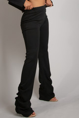 Ribbed Ruched Detail Trousers