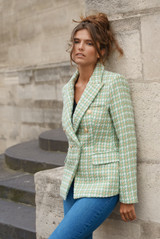 Metallic Thread Check Blazer