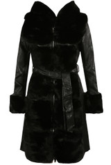 PU Fur Trim Coat