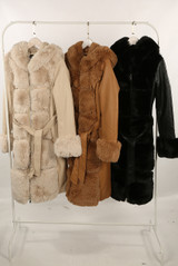 PU Fur Trim Coat