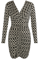 Chain Print Ruched Slinky Dress