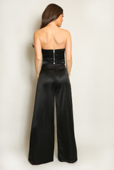 High Waisted Satin Wide Leg Trousers