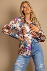 Contrast Floral Print Shirt