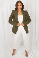 Double Breast Blazer With Puff Shoulder (Pack Of 2 Individual Sizes) Double Breast Blazer With Puff Shoulder (Pack Of 2 Individual Sizes)