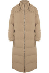 Longline Puffer Jacket With Hood