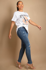 'UNLIMITED' Slogan Eagle Print T-Shirt