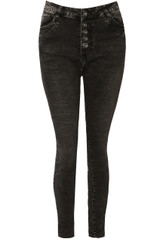 Buttons Trim Denim Jeans