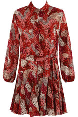 Multi Print Belted Shirt Dress