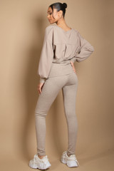 Pleated Round Neck Jumper & Trouser Set
