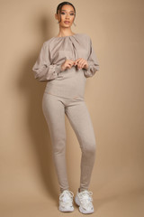 Pleated Round Neck Jumper & Trouser Set