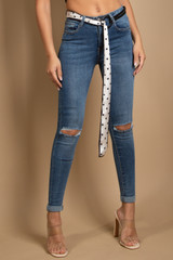 Ring Belt Denim Jeans