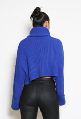 Roll Neck Oversized Cropped Jumper