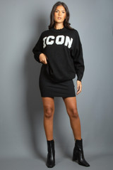 Embellished Icon Slogan Jumper