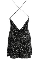 Polka Dot Cowl Neck Mini Dress
