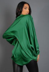 Longline Satin Blouse With Neck Tie - Buy Fashion Wholesale in The UK