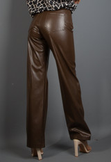 Faux Leather Wide Leg Trouser