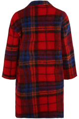 Tartan Check Wool Blend Coat