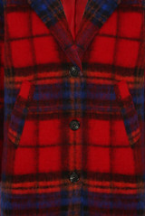 Tartan Check Wool Blend Coat