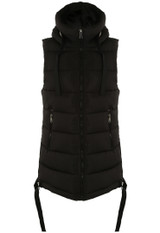 Hooded Puffer Gilet With Webbing Detail