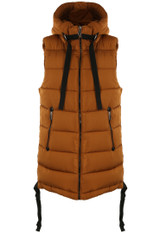 Hooded Puffer Gilet With Webbing Detail