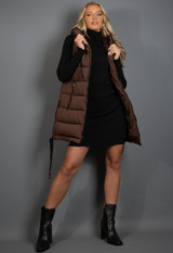 Hooded Puffer Gilet With Webbing Detail
