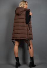 Hooded Puffer Gilet With Webbing Detail