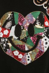 Sequin Embellished Motif Fluffy Knit Jumper