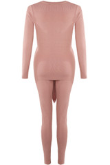 Tie Front Ribbed Loungewear