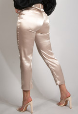 Tailored Belted Trousers In Satin