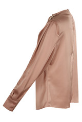 Satin Pleated Blouse With Button Detail