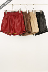 Faux Leather Runner Shorts