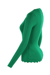 Scallop Hem Ribbed Jumper