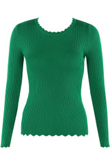 Scallop Hem Ribbed Jumper