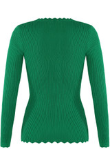 Scallop Hem Ribbed Jumper